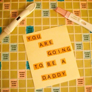 Pregnancy Announcement with Scrabble